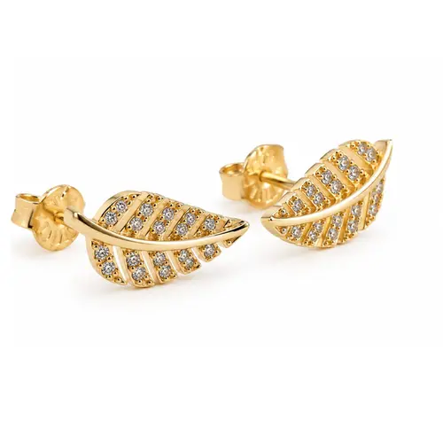 BRINCO FOLHA BANHADO A OURO 18K