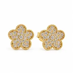 BRINCO FLOR BANHADO A OURO 18K