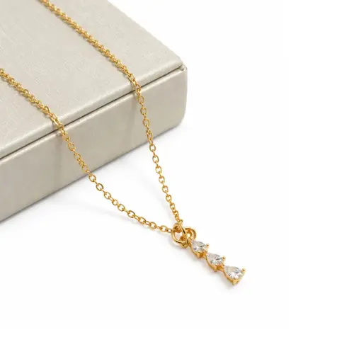 COLAR PINGENTE GOTAS BANHADO A OURO 18K