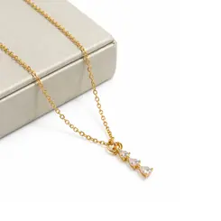 COLAR PINGENTE GOTAS BANHADO A OURO 18K