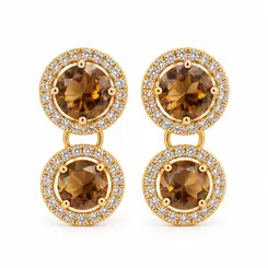 BRINCO DUPLO MARROM BANHADO A OURO 18K