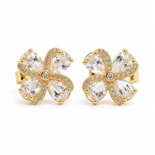 BRINCO TREVO BANHADO A OURO 18K