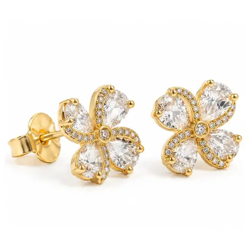 BRINCO TREVO BANHADO A OURO 18K