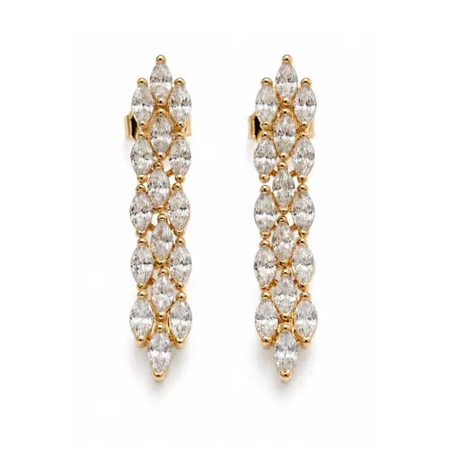 BRINCO LONGO CRAVEJADO BANHADO A OURO 18K