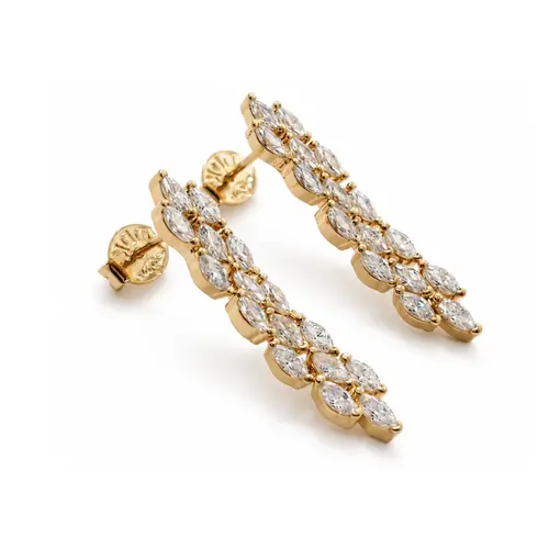 BRINCO LONGO CRAVEJADO BANHADO A OURO 18K