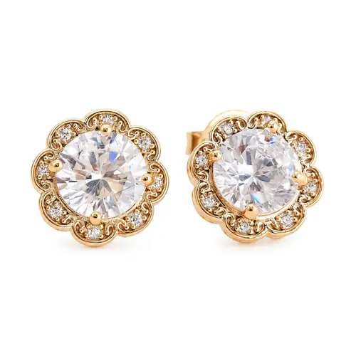 BRINCO FLOR BANHADO A OURO 18K