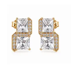 BRINCO QUADRADO BANHADO A OURO 18K