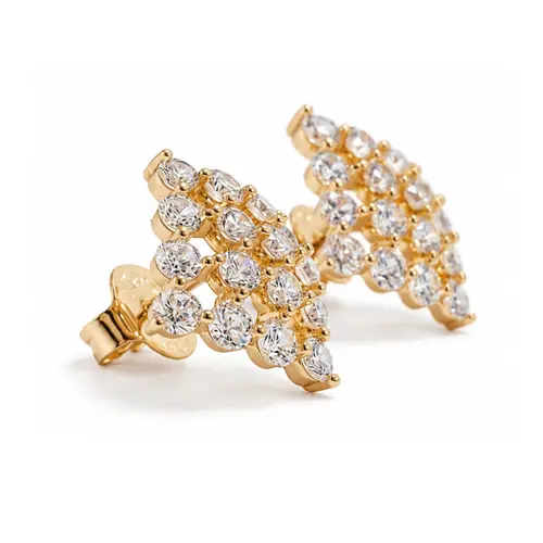 BRINCO LOSANGO BANHADO A OURO 18K