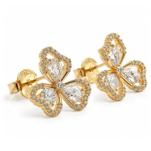 BRINCO TREVO BANHADO A OURO 18K