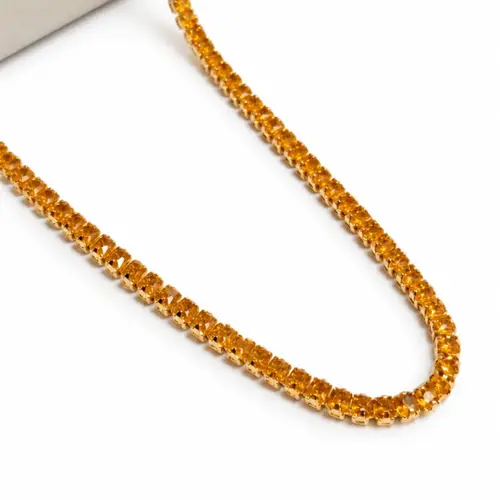 CHOKER RIVIERA AMARELA BANHADA A OURO 18K