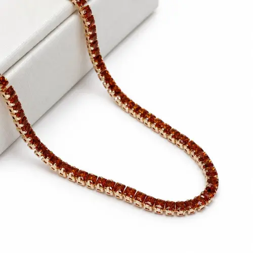 CHOKER RIVIERA MARROM BANHADA A OURO 18K