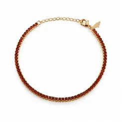 PULSEIRA RIVIERA MARROM BANHADA A OURO 18K