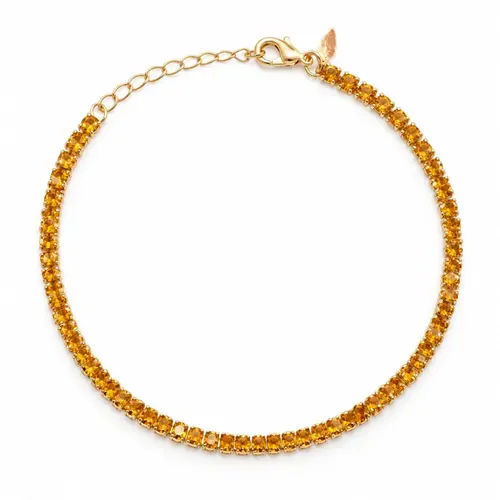 PULSEIRA RIVIERA AMARELA BANHADA A OURO 18K