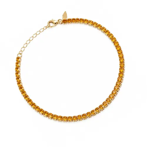 PULSEIRA RIVIERA AMARELA BANHADA A OURO 18K