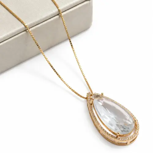 COLAR PINGENTE GOTA BANHADO A OURO 18K