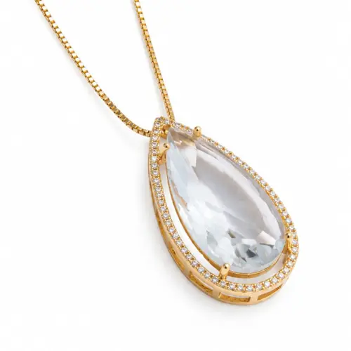COLAR PINGENTE GOTA BANHADO A OURO 18K