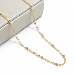 CHOKER BOLINHAS BANHADA A OURO 18K