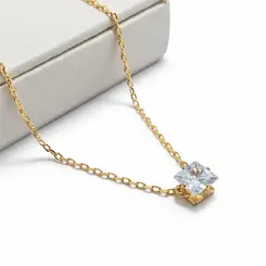 CHOKER PINGENTE CRAVEJADO BANHADO A OURO 18K