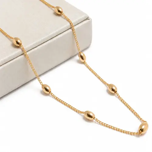 COLAR BOLAS BANHADO A OURO 18K