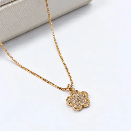 CHOKER FLOR BANHADO A OURO 18K