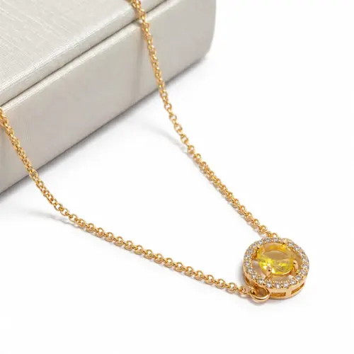 CHOKER PINGENTE AMARELO BANHADO A OURO 18K
