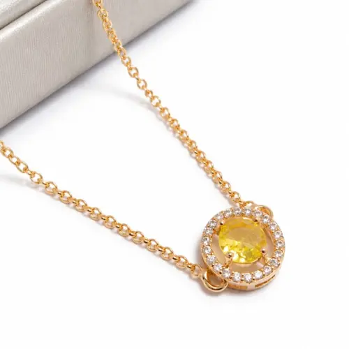 CHOKER PINGENTE AMARELO BANHADO A OURO 18K