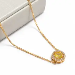 CHOKER PINGENTE AMARELO BANHADO A OURO 18K