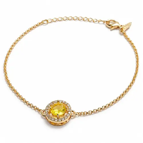 PULSEIRA PINGENTE AMARELO BANHADA A OURO 18K