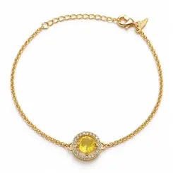 PULSEIRA PINGENTE AMARELO BANHADA A OURO 18K