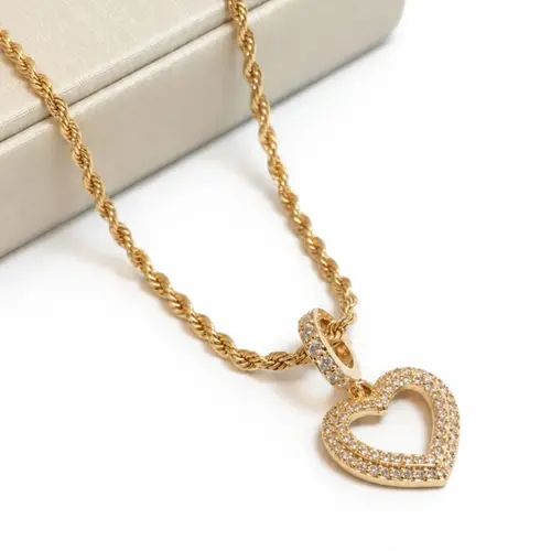 CHOKER COM PATUÁ CORAÇÃO BANHADO A OURO 18K