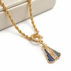 CHOKER COM PATUÁ SANTA BANHADO A OURO 18K