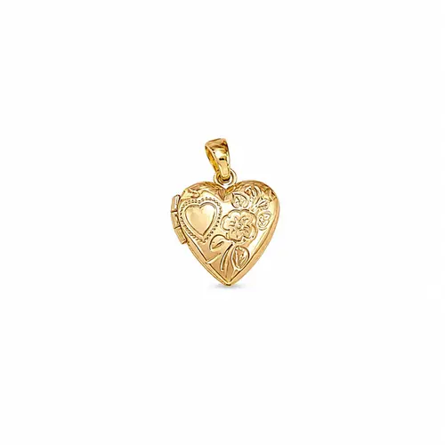 PINGENTE RILICÁRIO FLORAL BANHADO A OURO 18K