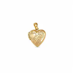 PINGENTE RILICÁRIO FLORAL BANHADO A OURO 18K