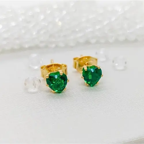 BRINCO P. LUZ VERDEJANTE BANHADO A OURO 18K