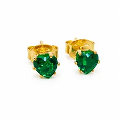 BRINCO P. LUZ VERDEJANTE BANHADO A OURO 18K