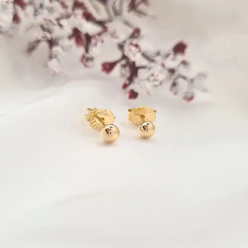 Brinco Bola Baby Banhado a Ouro 18K