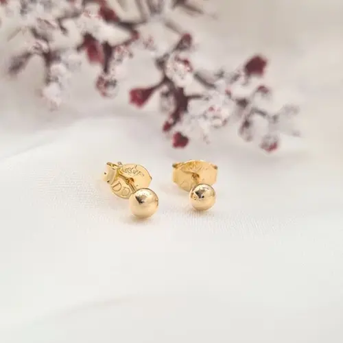 Brinco Bola Baby Banhado a Ouro 18K