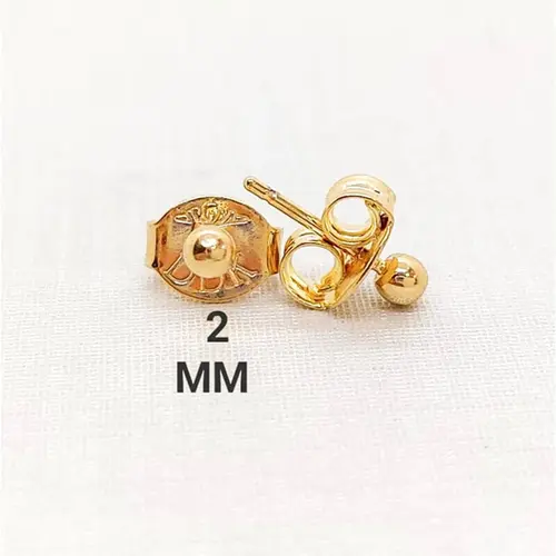 Brinco Bola Baby Banhado a Ouro 18K