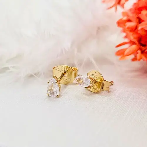 Brinco P. Luz Gota Banhado a Ouro 18K