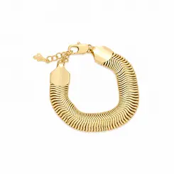PULSEIRA MALHA GROSSA BANHADA A OURO 18K