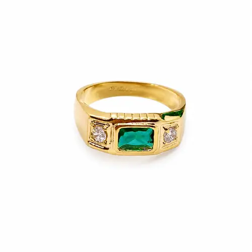 ANEL VERDE MAJESTADE BANHADO A OURO 18K