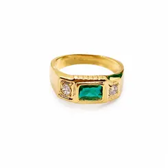 ANEL VERDE MAJESTADE BANHADO A OURO 18K