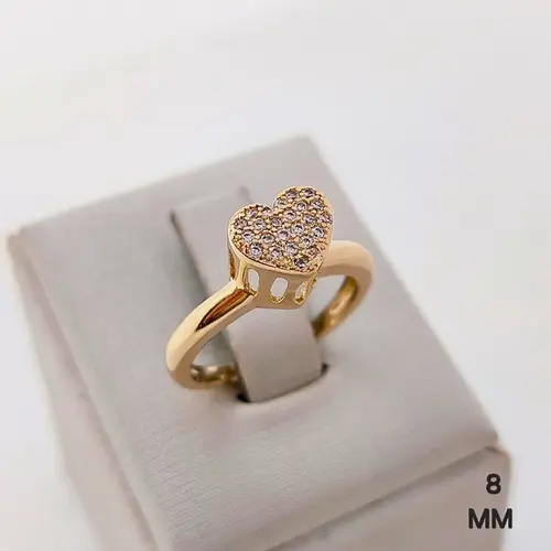 ANEL CORAÇAO DE ENCANTO M(G) BANHADO A OURO 18K
