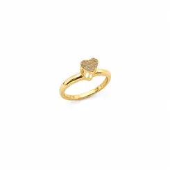 ANEL CORAÇAO DE ENCANTO M(G) BANHADO A OURO 18K
