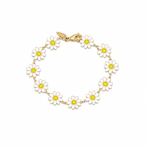 PULSEIRA FLOR MARGARIDA BANHADA A OURO 18K