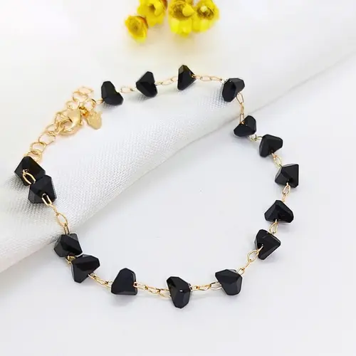 PULSEIRA CORAÇÃO NOTURNO BANHADA A OURO 18K