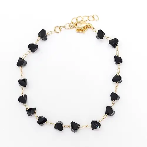 PULSEIRA CORAÇÃO NOTURNO BANHADA A OURO 18K