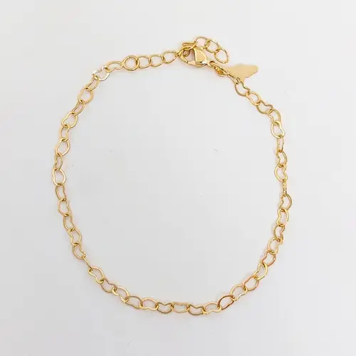PULSEIRA CORAÇÃO LIVRE BANHADA A OURO 18K