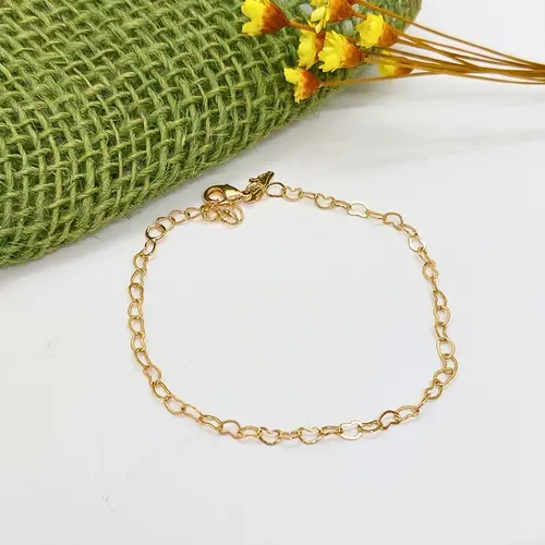 PULSEIRA CORAÇÃO LIVRE BANHADA A OURO 18K