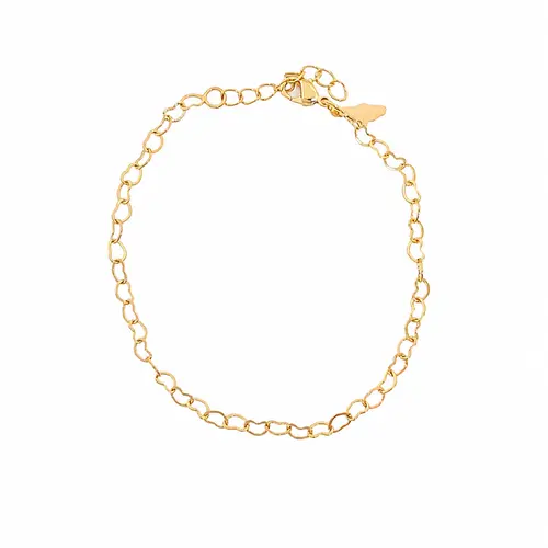 PULSEIRA CORAÇÃO LIVRE BANHADA A OURO 18K